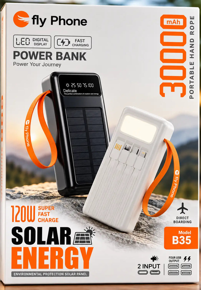 Power Bank Solaire Fly Phone B35 30 000 mAh