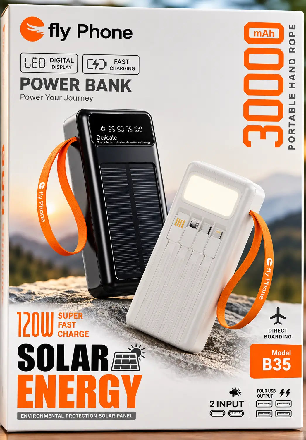 Power Bank Solaire Fly Phone B35 30 000 mAh