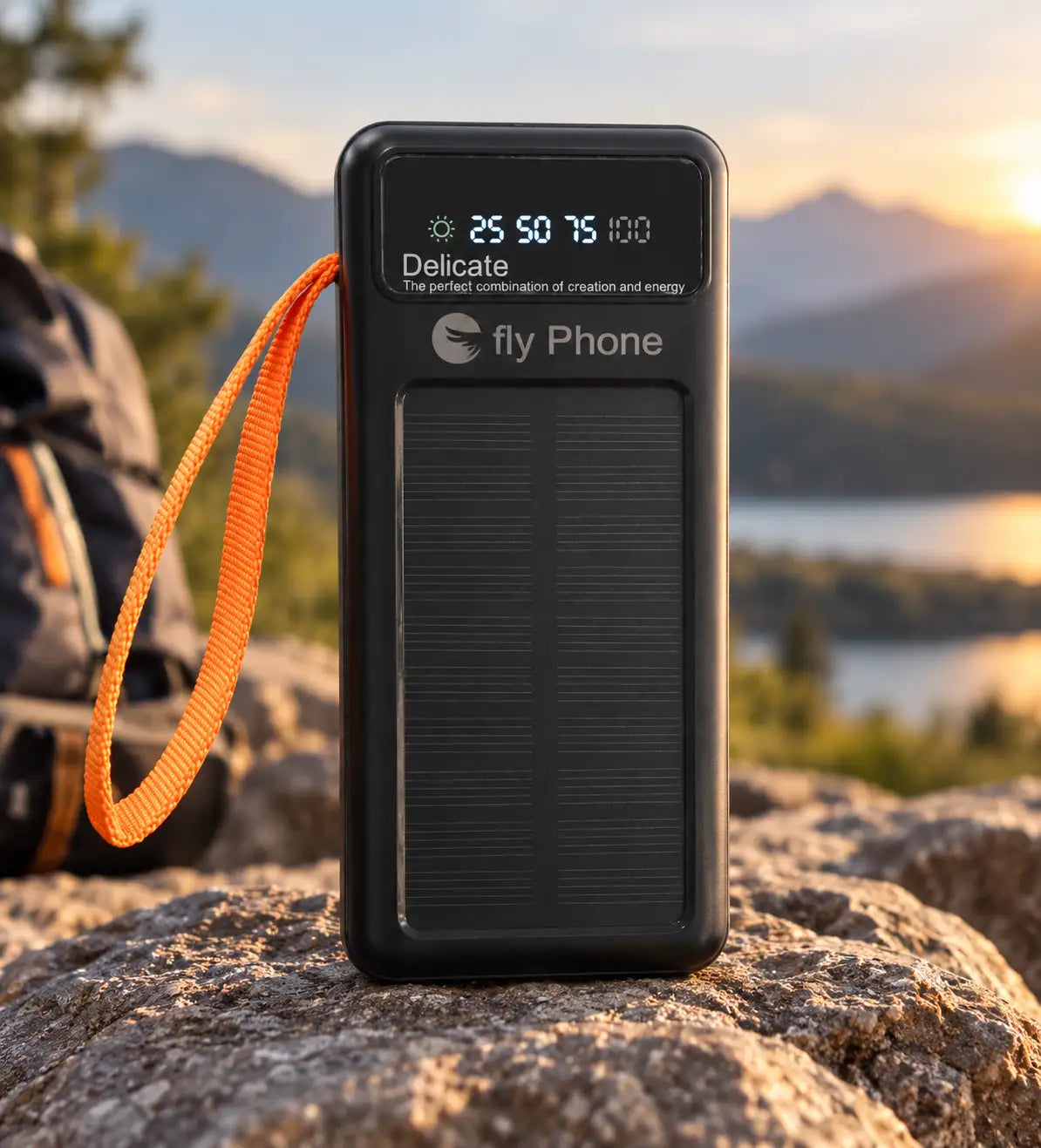 Power Bank Solaire Fly Phone B35 en utilisation